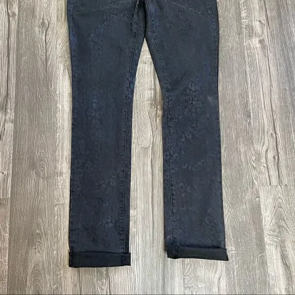 DKNY Black Subtle Leopard Print Skinny Jeans - Picture 4 of 12